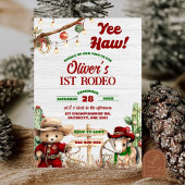 Westerne Yeehaw Kerst Rode Cowboy Rodeo Verjaardag Kaart