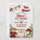 Westerne Yeehaw Kerst Rode Cowboy Rodeo Verjaardag Kaart (Voorkant)