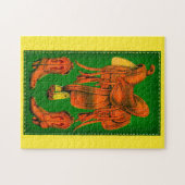 Westerne zadels- en cowboylaarzen legpuzzel (Horizontaal)