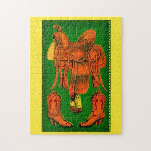 Westerne zadels- en cowboylaarzen legpuzzel (Verticaal)