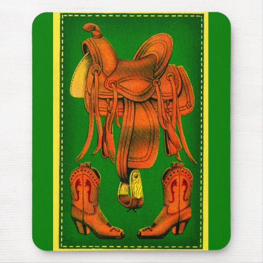 Westerne zadels- en cowboylaarzen muismat (Voorkant)