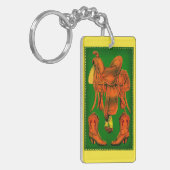 Westerne zadels- en cowboylaarzen sleutelhanger (Voorkant Links)