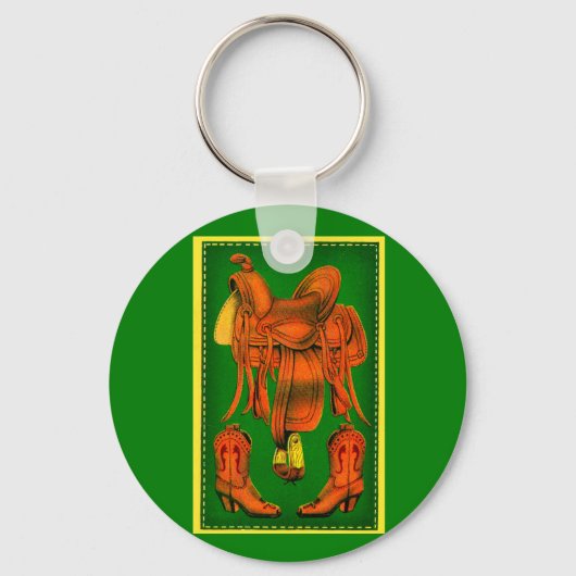 Westerne zadels- en cowboylaarzen sleutelhanger (Voorkant)