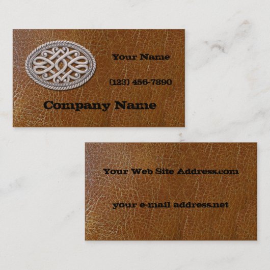 Westerne zilvergordel Sluitkraan Visitekaartje (Voorkant / Achterkant)