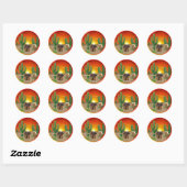 Westerne zon ronde sticker (Vel)