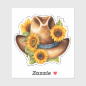 Westerne Zonnebloem Cowboy Pet Sticker (Vel)
