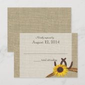 Westerne Zonnebloem en Hoefijzers Beantwoorden RSVP Kaartje (Voorkant / Achterkant)