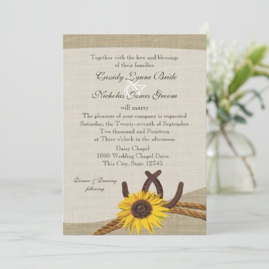 Westerne Zonnebloem en Hoefijzers Kaart (Staand voorkant)