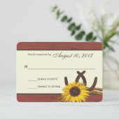 Westerne Zonnebloem en Schuur Houten Respons Kaart (Staand voorkant)