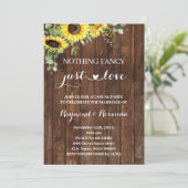 Westerne zonnebloem Niets Fancy gewoon Love Weddin Kaart (Staand voorkant)