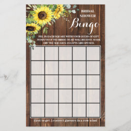 Westerne zonnebloemen Greenery Shower Bingo Game C Flyer
