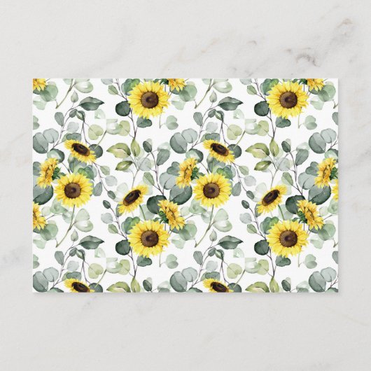 Westerne zonnebloemen — Greenery Shower Wedding De Informatiekaartje (Achterkant)