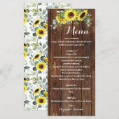 Westerne zonnebloemen Groenery Wedding Vrijgezelle Menu (Voorkant / Achterkant)