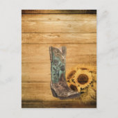 Westerne zonnebloempauzen met weelderige zonnebloe briefkaart (Voorkant)