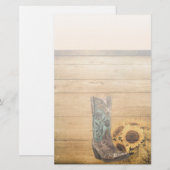 Westerne zonnebloempauzen met weelderige zonnebloe briefpapier (Voorkant / Achterkant)