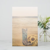 Westerne zonnebloempauzen met weelderige zonnebloe briefpapier (Staand voorkant)