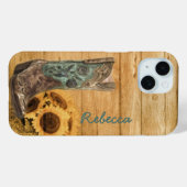 Westerne zonnebloempauzen met weelderige zonnebloe Case-Mate iPhone case (Achterkant (horizontaal))