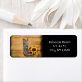 Westerne zonnebloempauzen met weelderige zonnebloe etiket (Insitu)