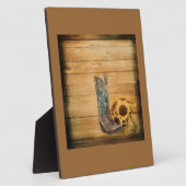 Westerne zonnebloempauzen met weelderige zonnebloe fotoplaat (Zijkant)