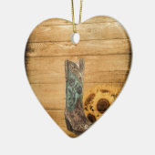 Westerne zonnebloempauzen met weelderige zonnebloe keramisch ornament (Links)