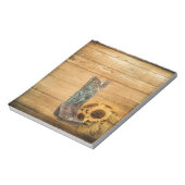 Westerne zonnebloempauzen met weelderige zonnebloe notitieblok (Linkerzijde)