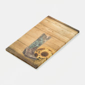 Westerne zonnebloempauzen met weelderige zonnebloe post-it® notes (Schuin)