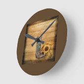 Westerne zonnebloempauzen met weelderige zonnebloe ronde klok (Hoek)