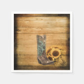 Westerne zonnebloempauzen met weelderige zonnebloe servet (Voorkant)