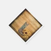 Westerne zonnebloempauzen met weelderige zonnebloe servet (Hoek)