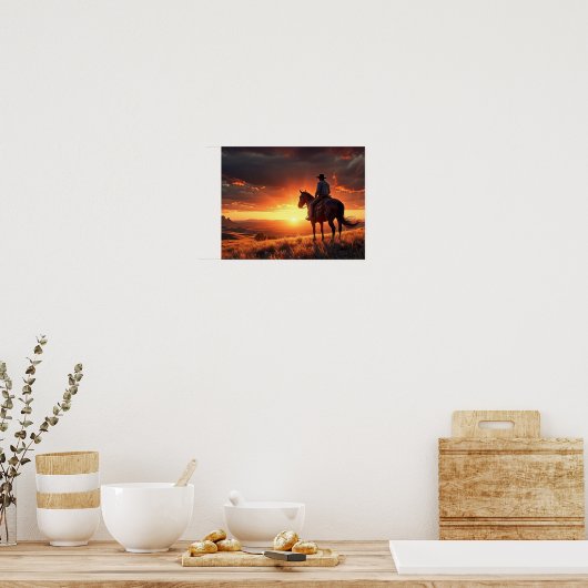 Westerne zonsondergang (11 x 14) poster (Keuken)