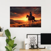 Westerne zonsondergang (24 x 36) poster (Thuiskantoor)