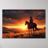 Westerne zonsondergang (24 x 36) poster (Voorkant)