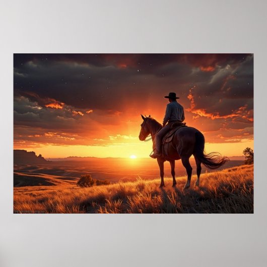 Westerne zonsondergang (24 x 36) poster (Voorkant)