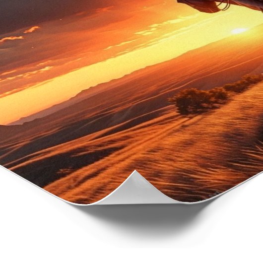 Westerne zonsondergang (8 x 10) poster (Hoek)