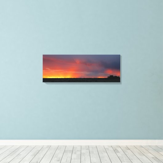 Westerne zonsondergang canvas afdruk (Insitu (Houten vloer))