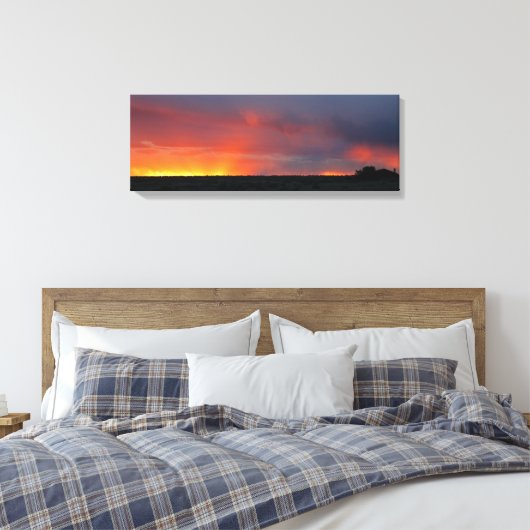Westerne zonsondergang canvas afdruk (Insitu (Slaapkamer))