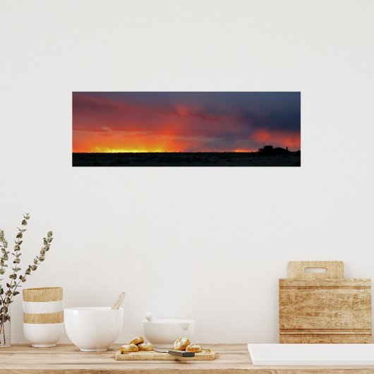 Westerne zonsondergang poster (Keuken)