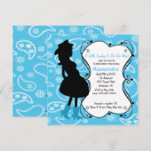 Westerne Zwangere mama om het Baby shower uit te n Kaart (Voorkant / Achterkant)