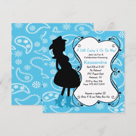 Westerne Zwangere mama om het Baby shower uit te n Kaart (Voorkant / Achterkant)