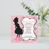 Westerne Zwangere mama om het Baby shower uit te n Kaart (Staand voorkant)