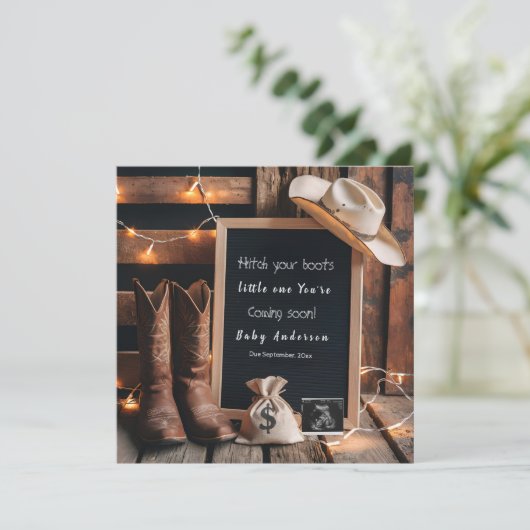 Westerne zwangerschapsaankondiging in landelijke s kaart (Staand voorkant)