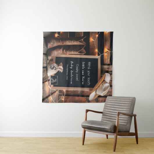 Westerne zwangerschapsaankondiging in landelijke s wandkleed (In Situ (horizontaal))