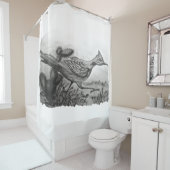 Westerne zwart-wit woestijn roadrunner douche douchegordijn (In situ)