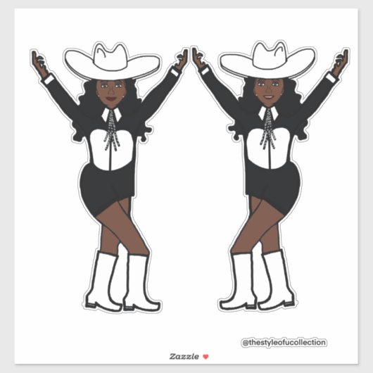 Westerne zwart witte Stickers #1 (Vel)