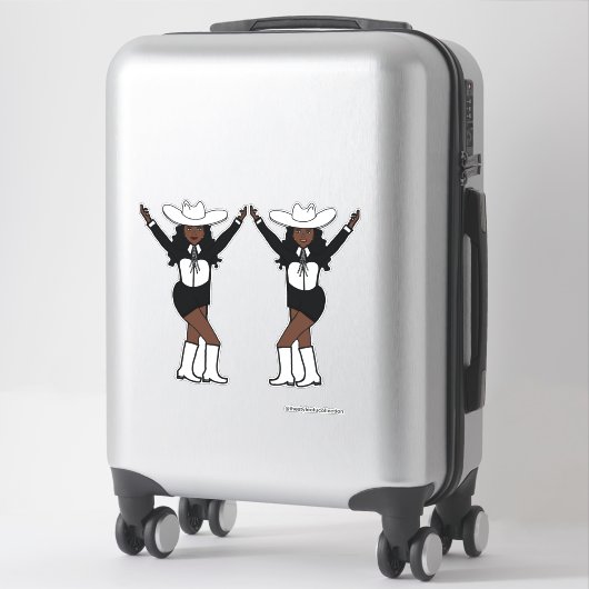 Westerne zwart witte Stickers #1 (Koffer)