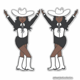 Westerne zwart witte Stickers #1