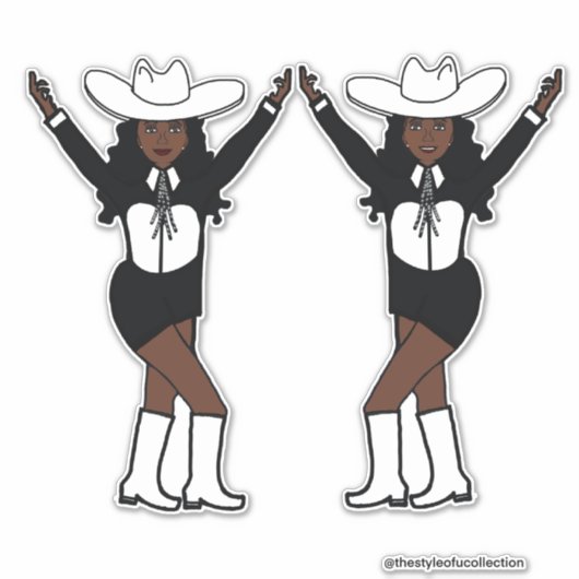 Westerne zwart witte Stickers #1 (Voorkant)