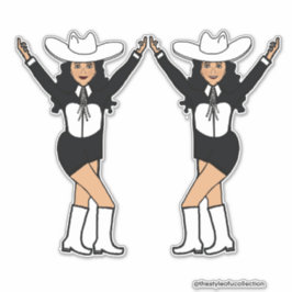 Westerne zwart witte Stickers #2