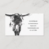 Westerne zwarte en witte roestachtige schedel visitekaartje (Achterkant)