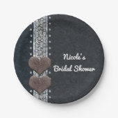 Westerne zwarte leder- en diamantair-galpartij papieren bordje (Voorkant)